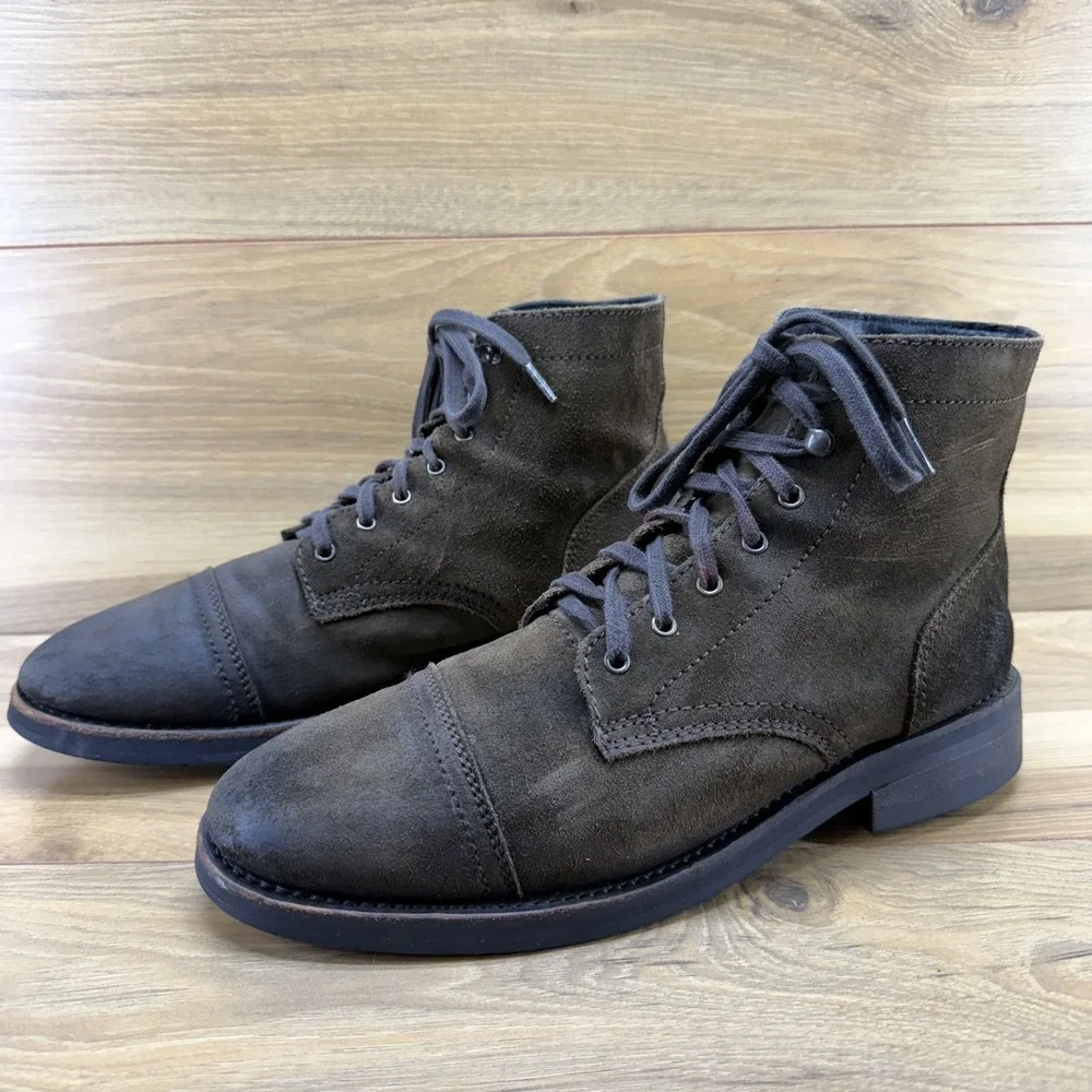 Thursday Boots Captain Dark Olive Suede Mens 10 Cap Toe Business Casual Classic